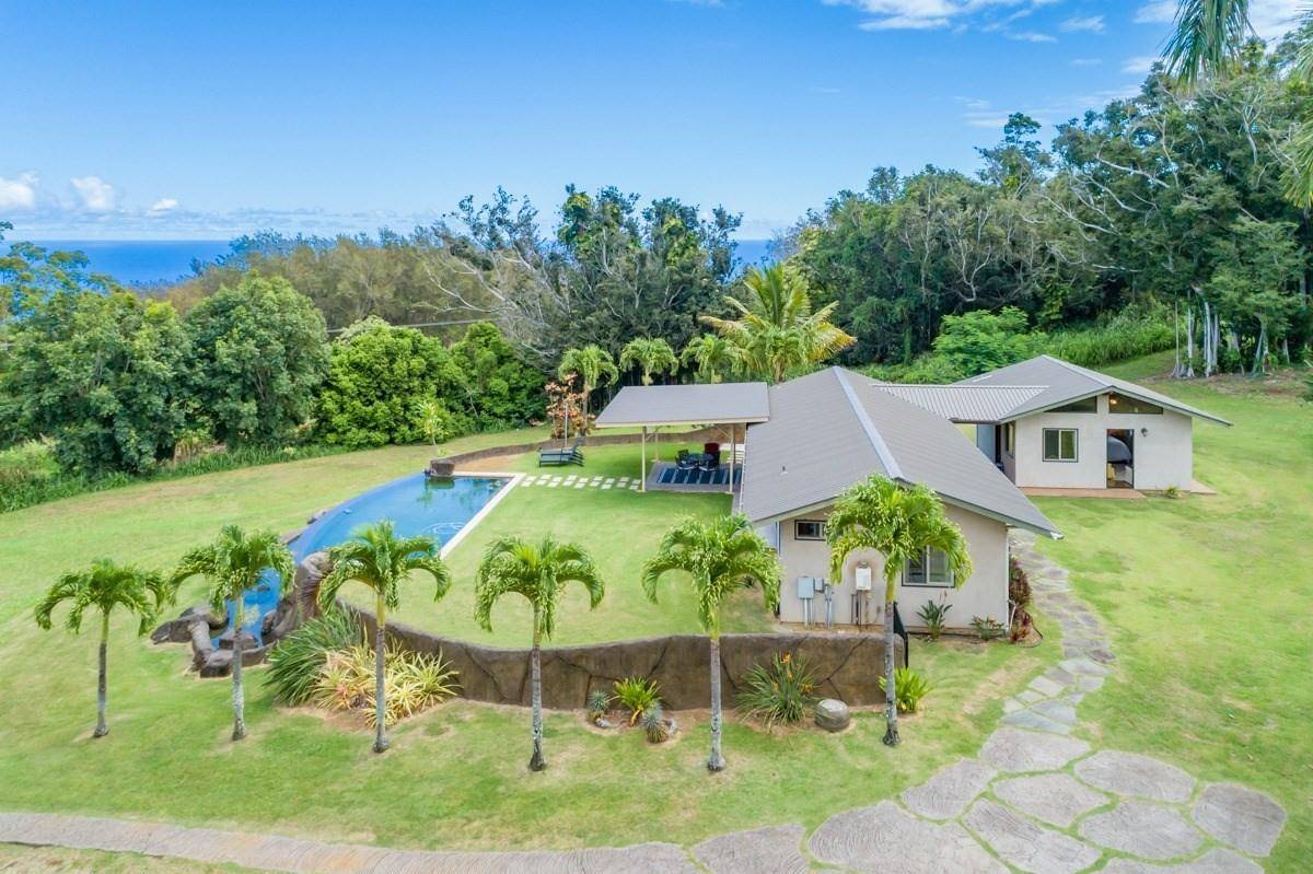 an aerial view of a house