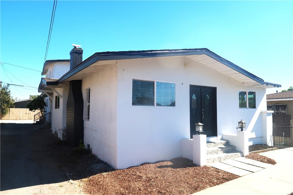 a front view of a house with entryway