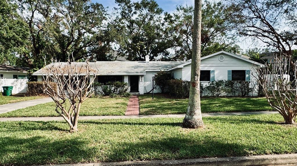 a view of a yard in front of house