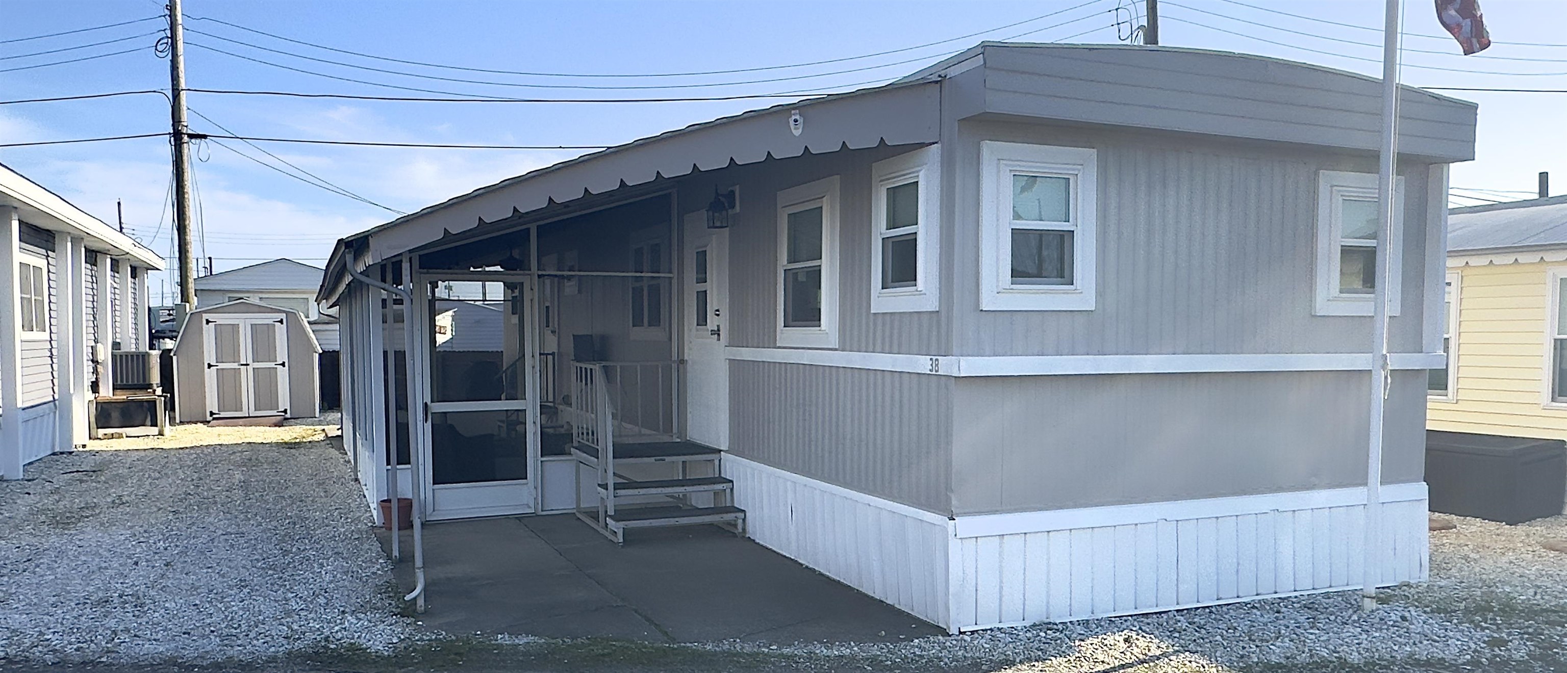 a view of wooden house