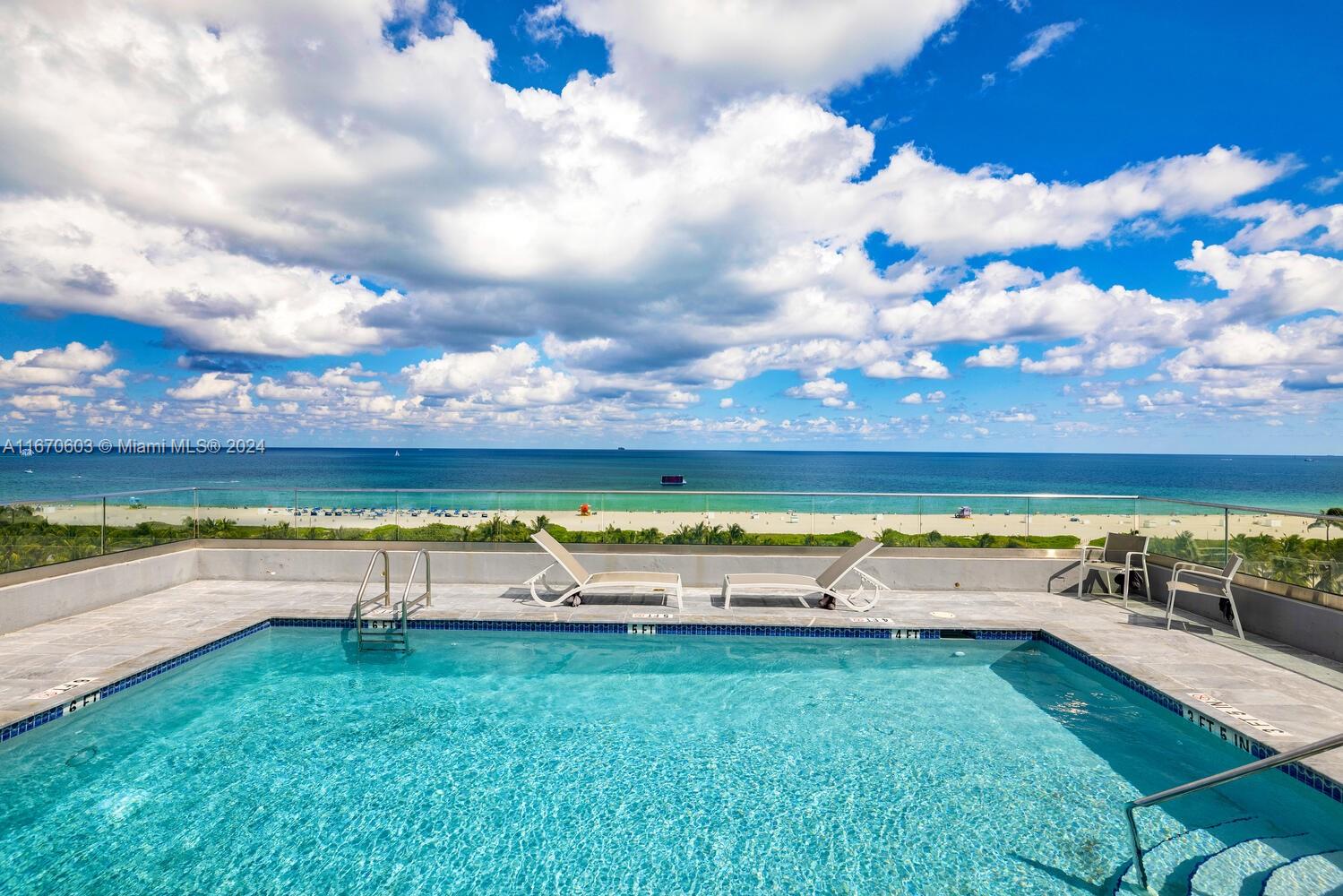 a view of an outdoor space and swimming pool