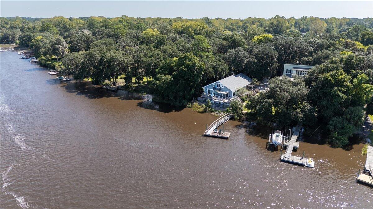 Drone to House Over River