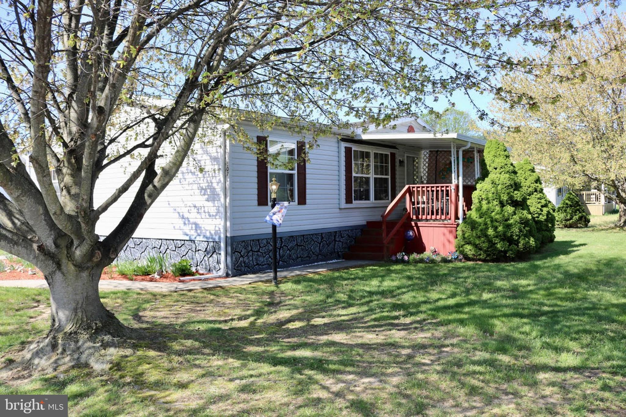 a view of a house with a tree in front of it