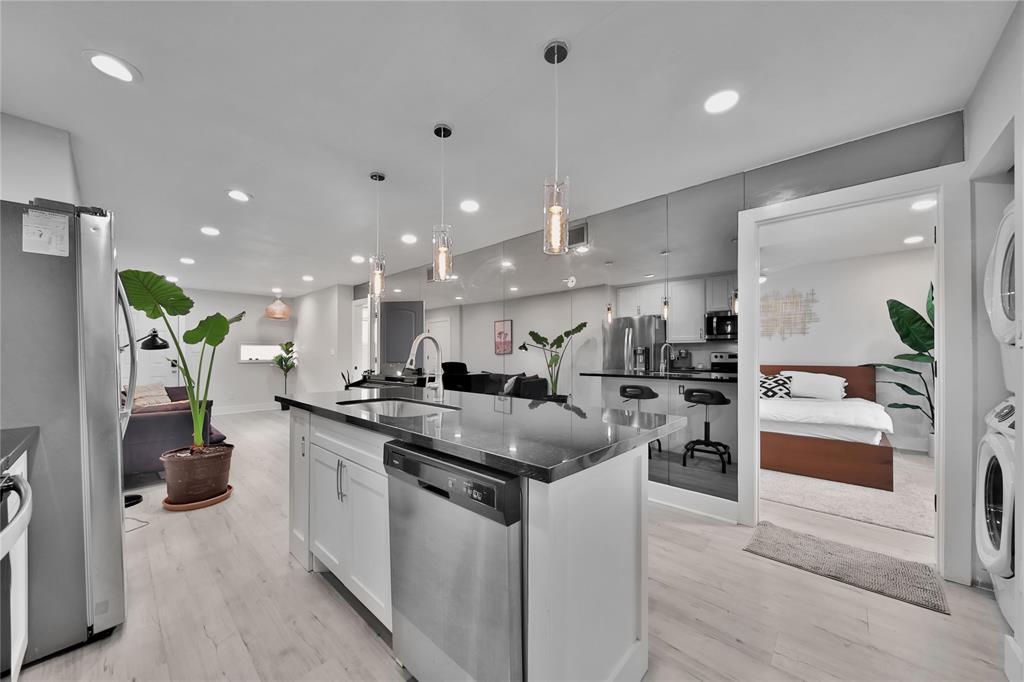 Beautiful gourmet kitchen with island.