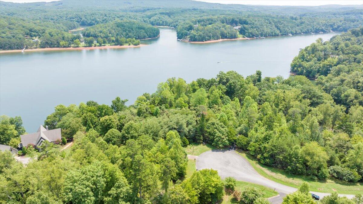 an aerial view of a residential houses with lake view