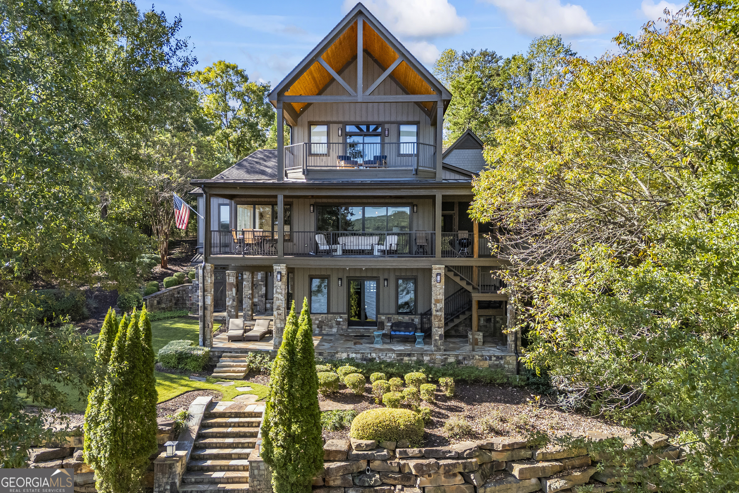 a front view of a house with swimming pool