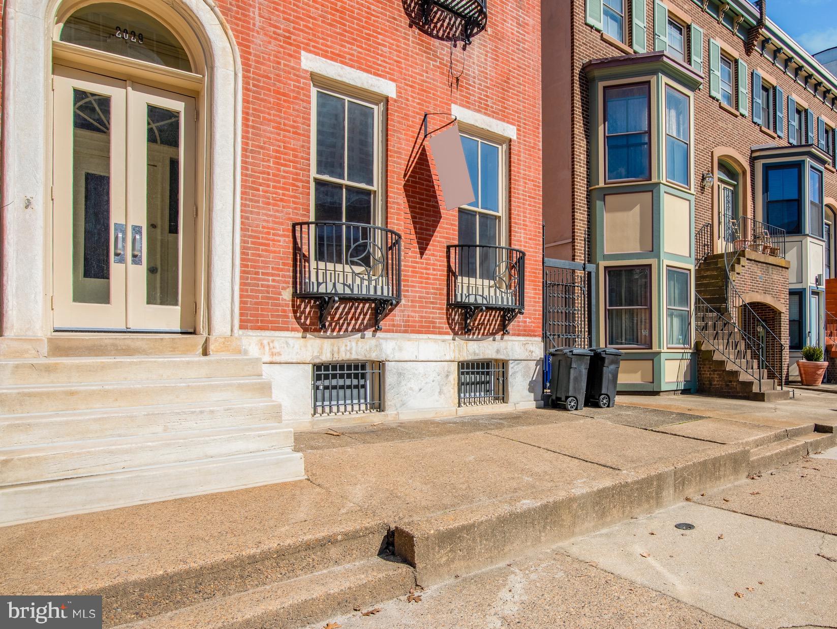 front view of a brick house