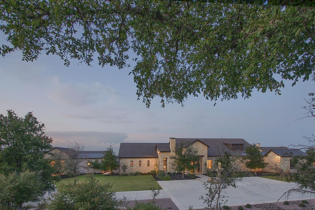 an aerial view of a house with garden space