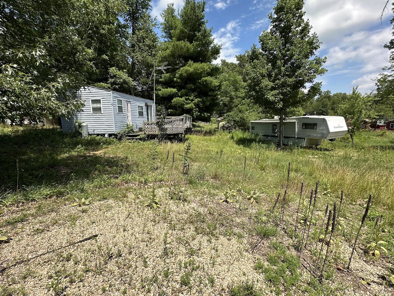 a house view with a backyard space