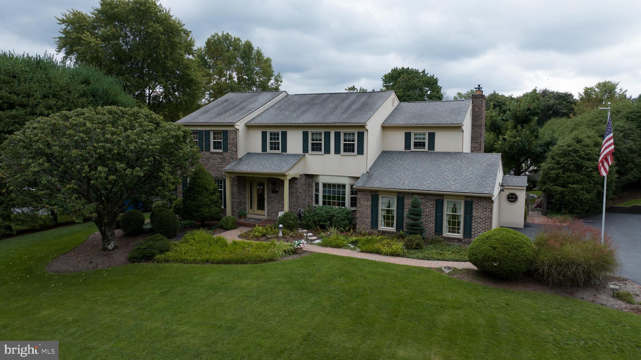 a aerial view of a house yard