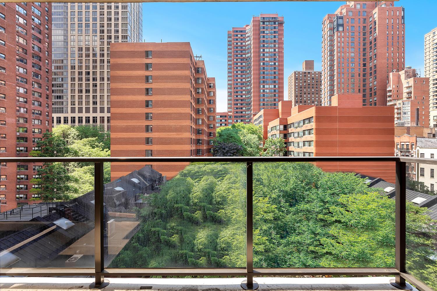 a view of a building from a window