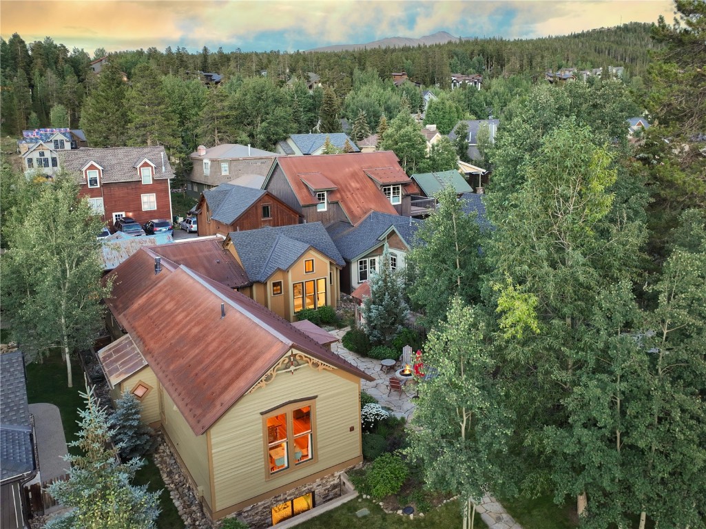 an aerial view of a house