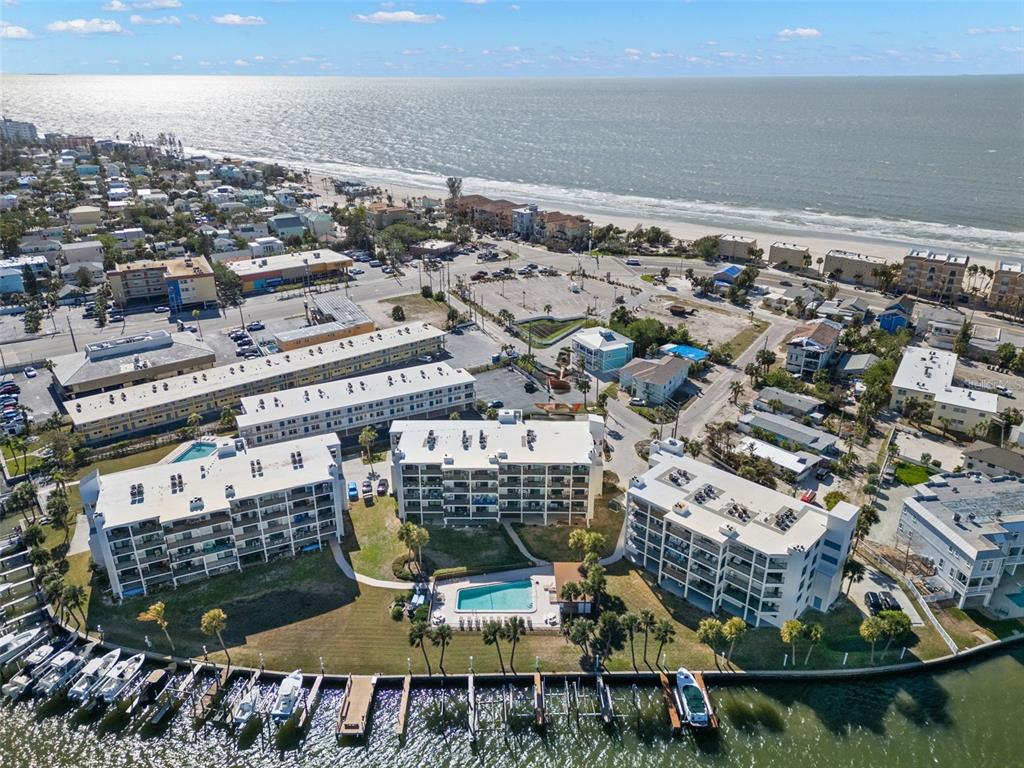 BLIND PASS LAGOONS. FRONT & center. Updated Corner unit Located directly on the waterfront and in close proximity to the Gulf of Mexico. NOTE: residents of Treasure Island can obtain a beach parking pass from City Hall for a nominal annual fee.