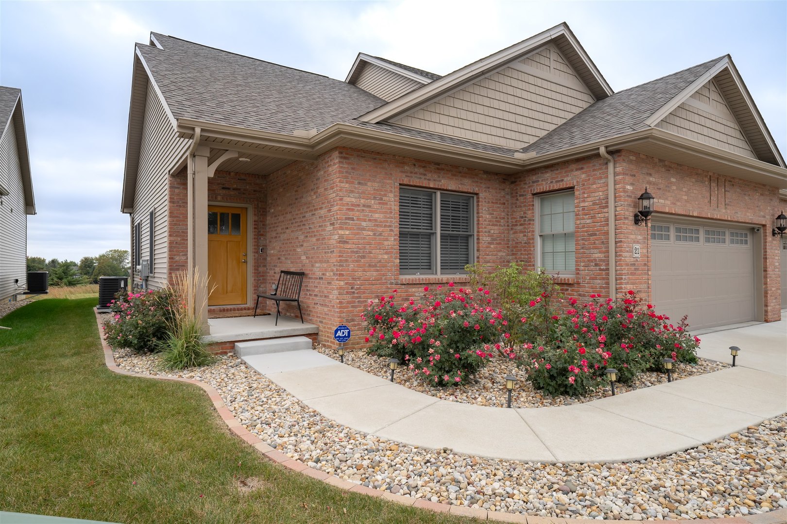 a view of a house with a garden