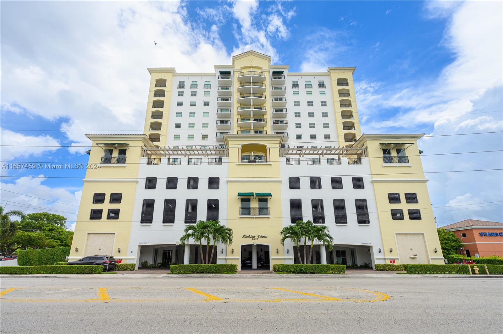 a front view of a building