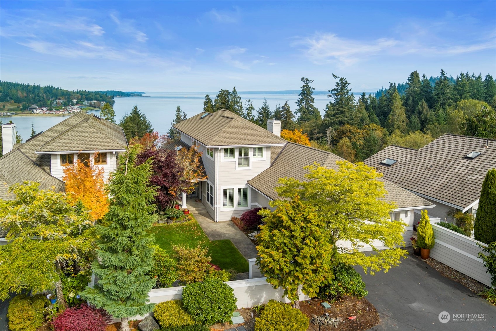 an aerial view of a house