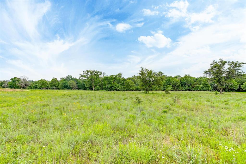 a view of a green field with wooden fence