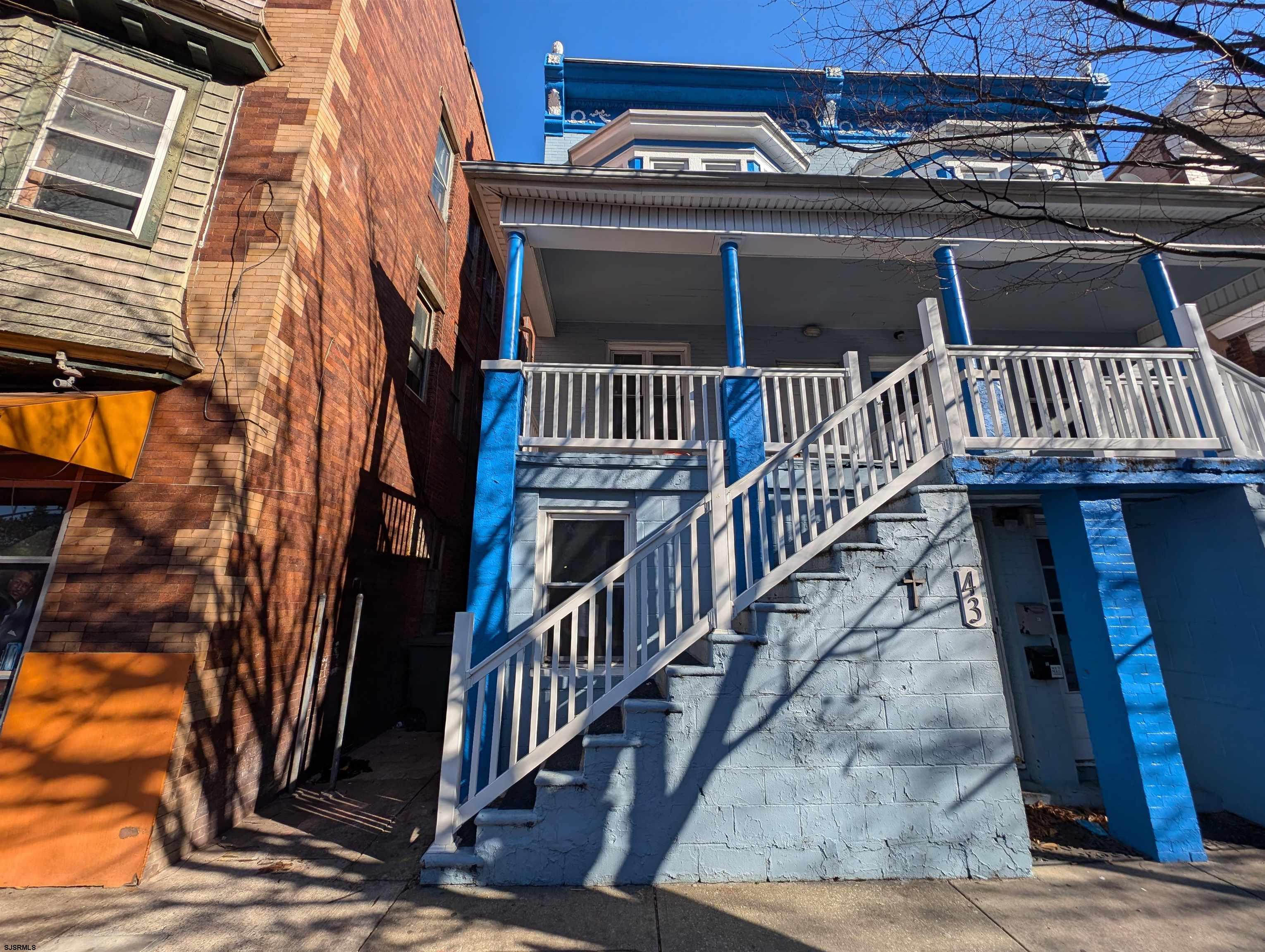 front view of a house with a door