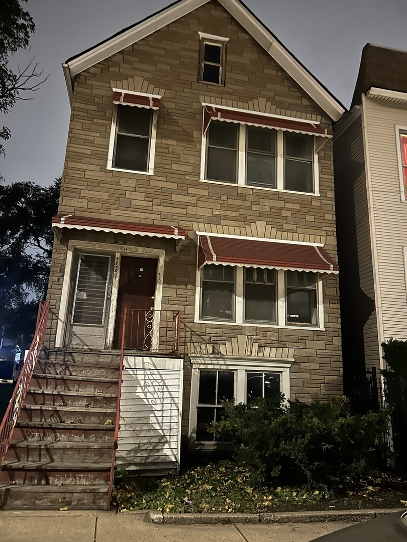 a front view of a house