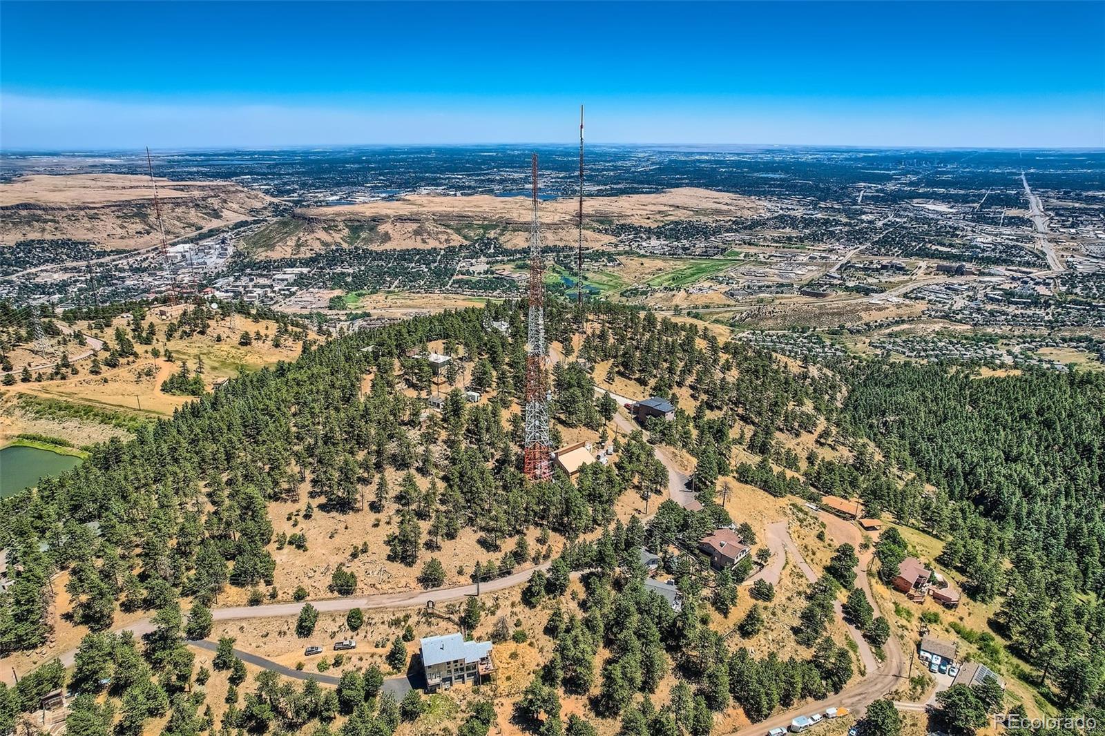 an aerial view of a city