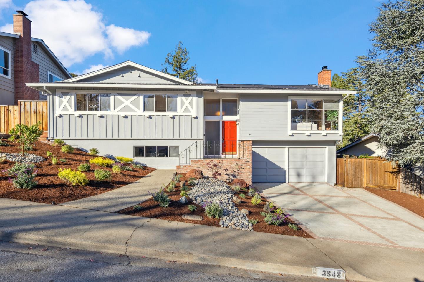 a view of a house with a patio