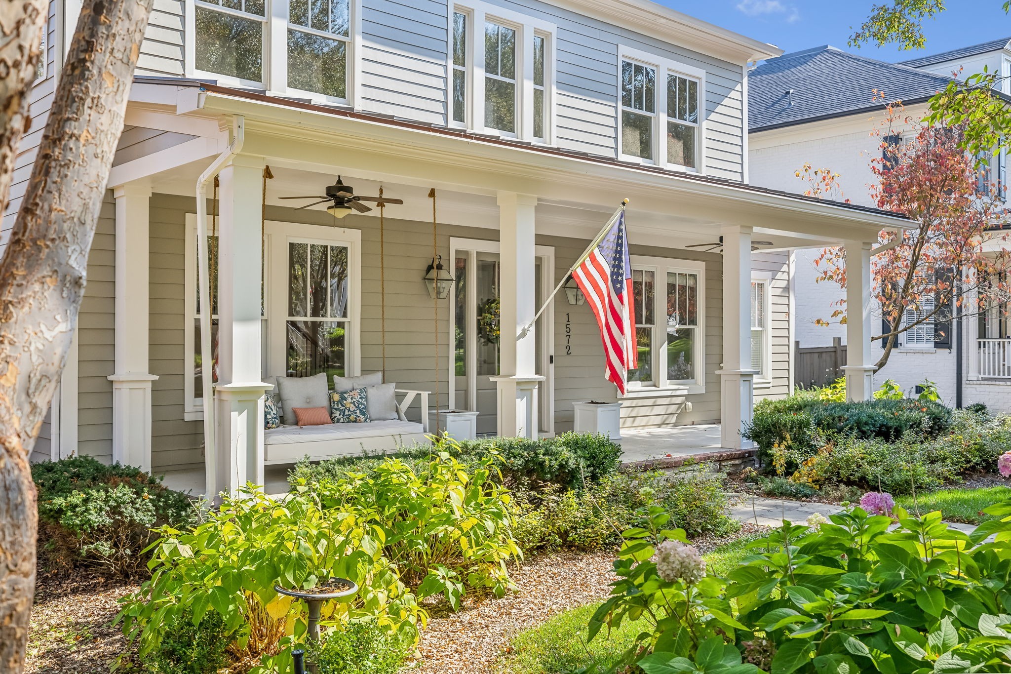 front view of a house with a yard