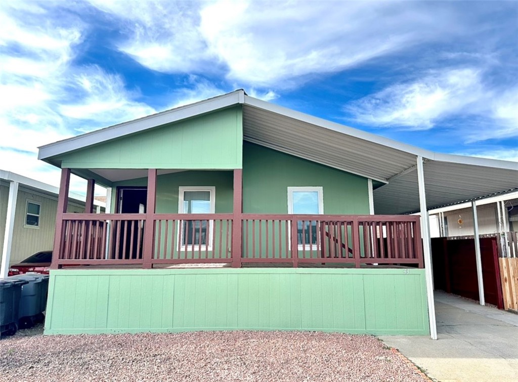 a view of a house with a deck