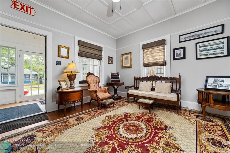 a living room with furniture or couch and a window