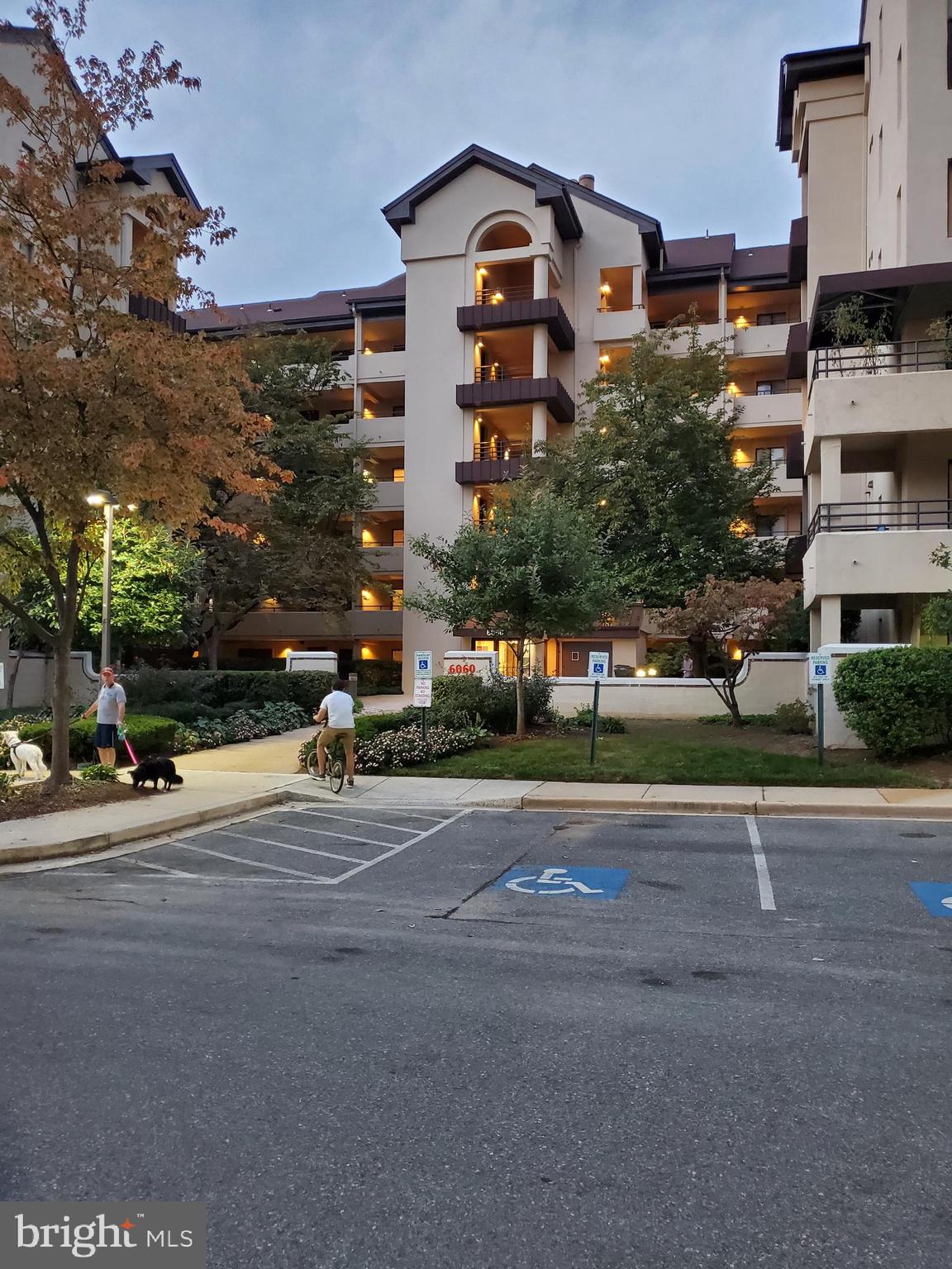 front view of a building with a street