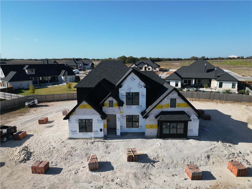 an aerial view of a house