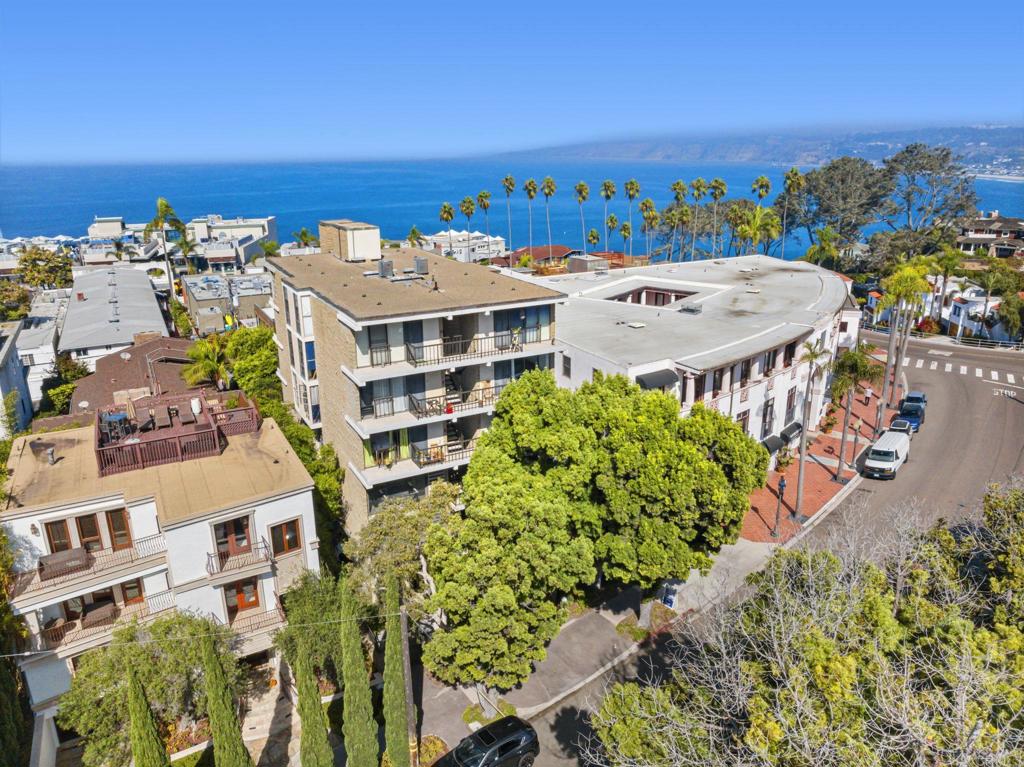 aerial view of a multi story building