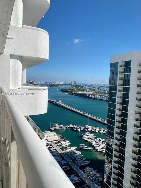 a view of city from balcony