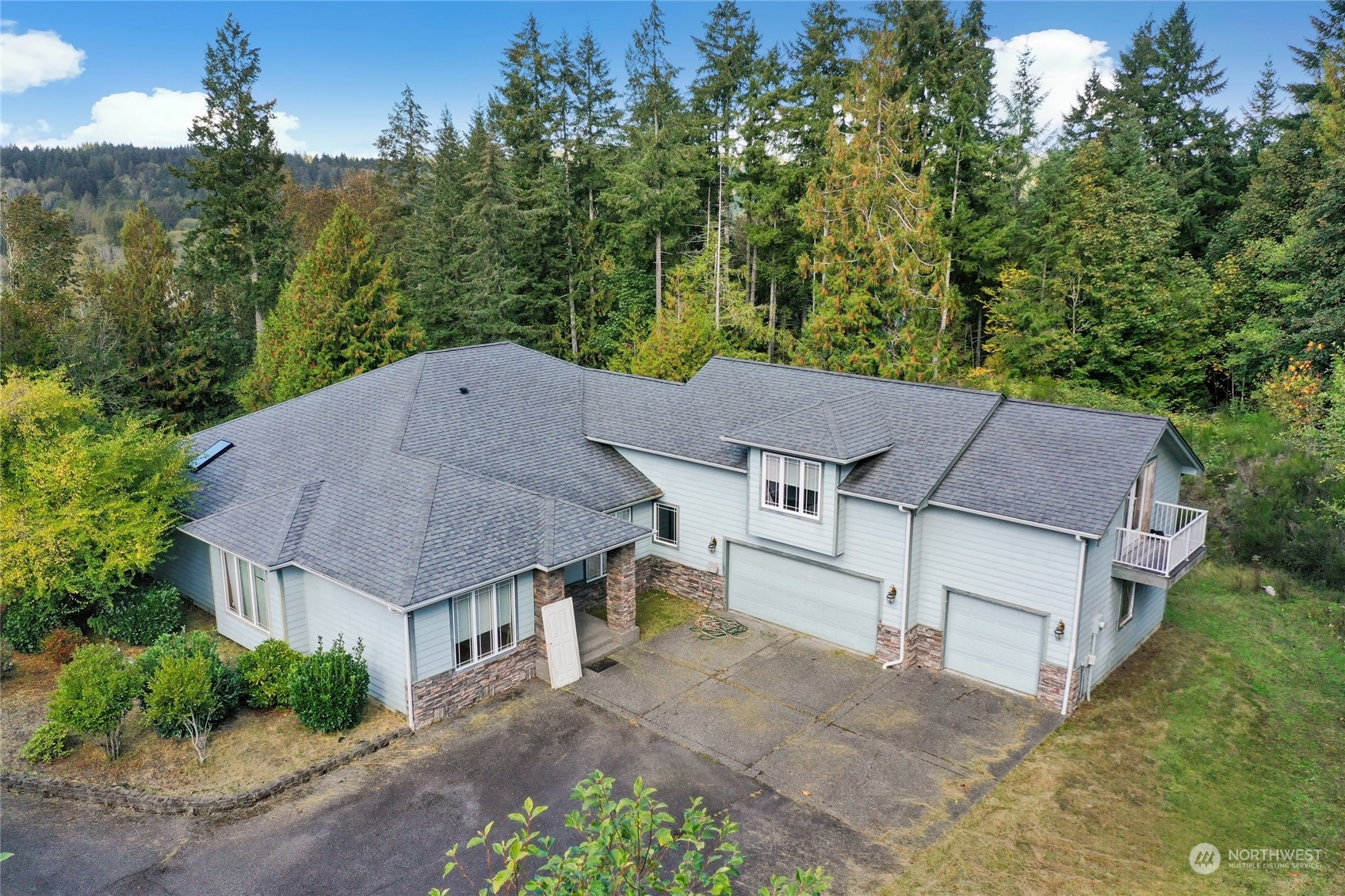 an aerial view of a house