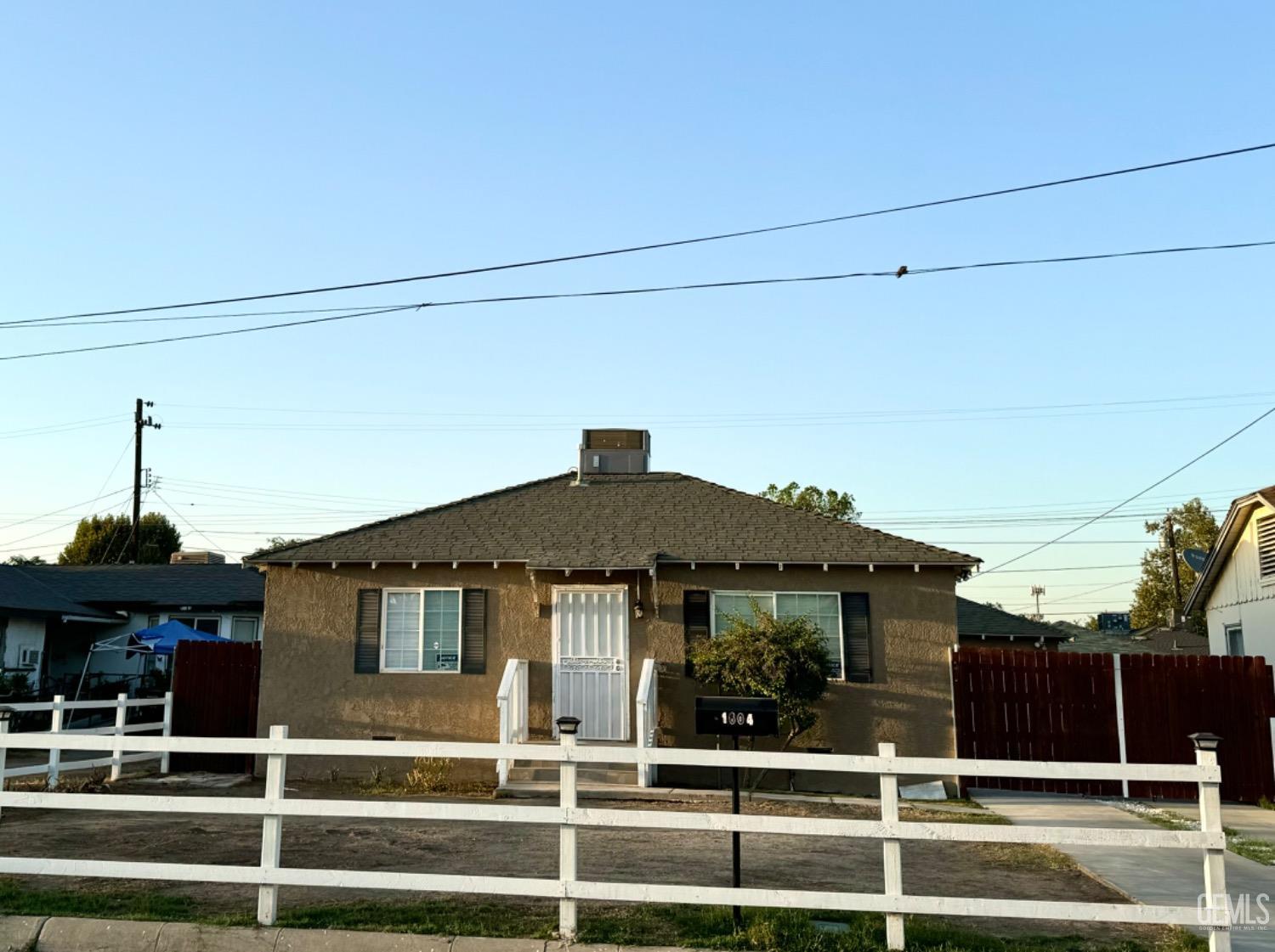 a front view of a house