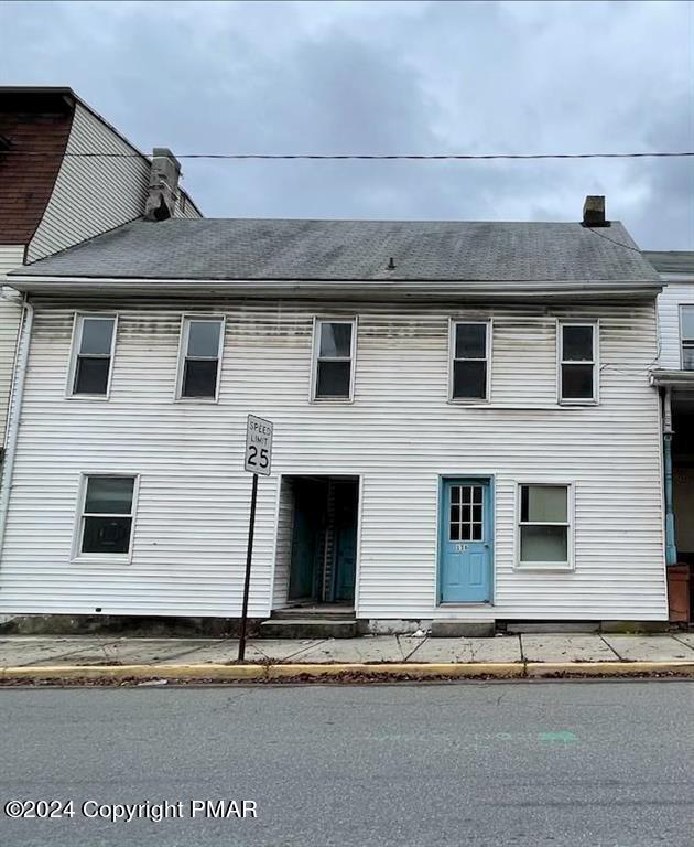 a view of a building front of house