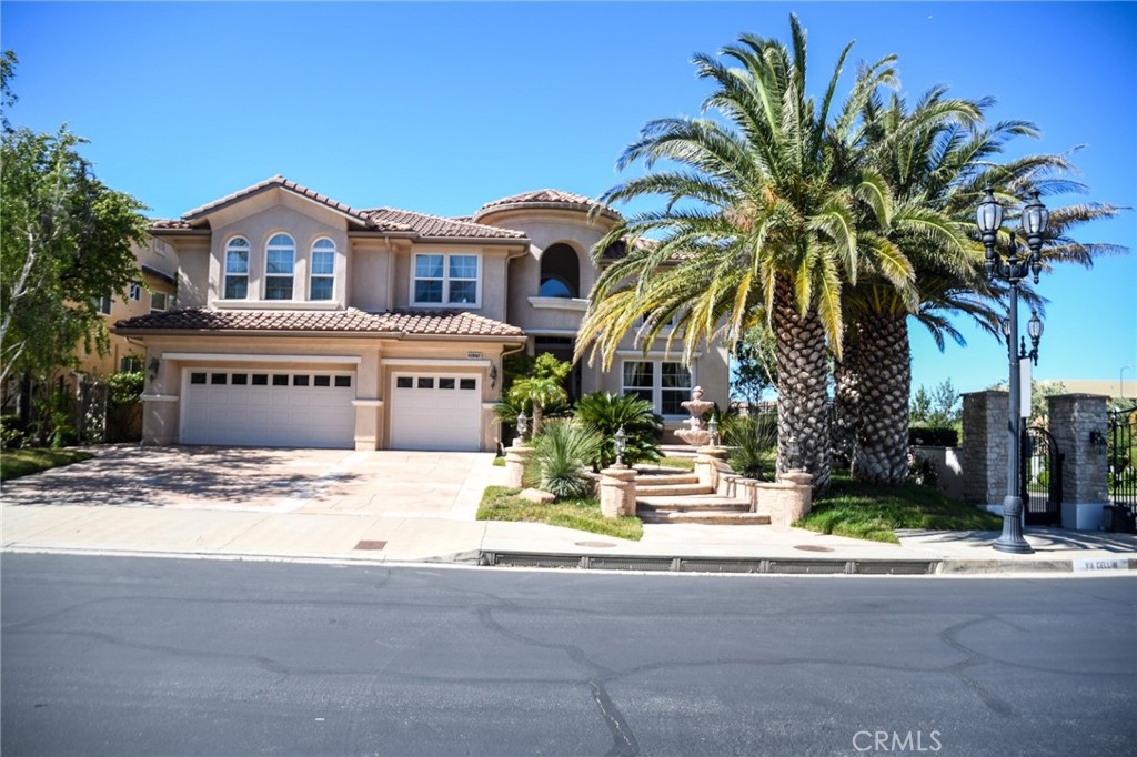 a house with palm tree in front of it