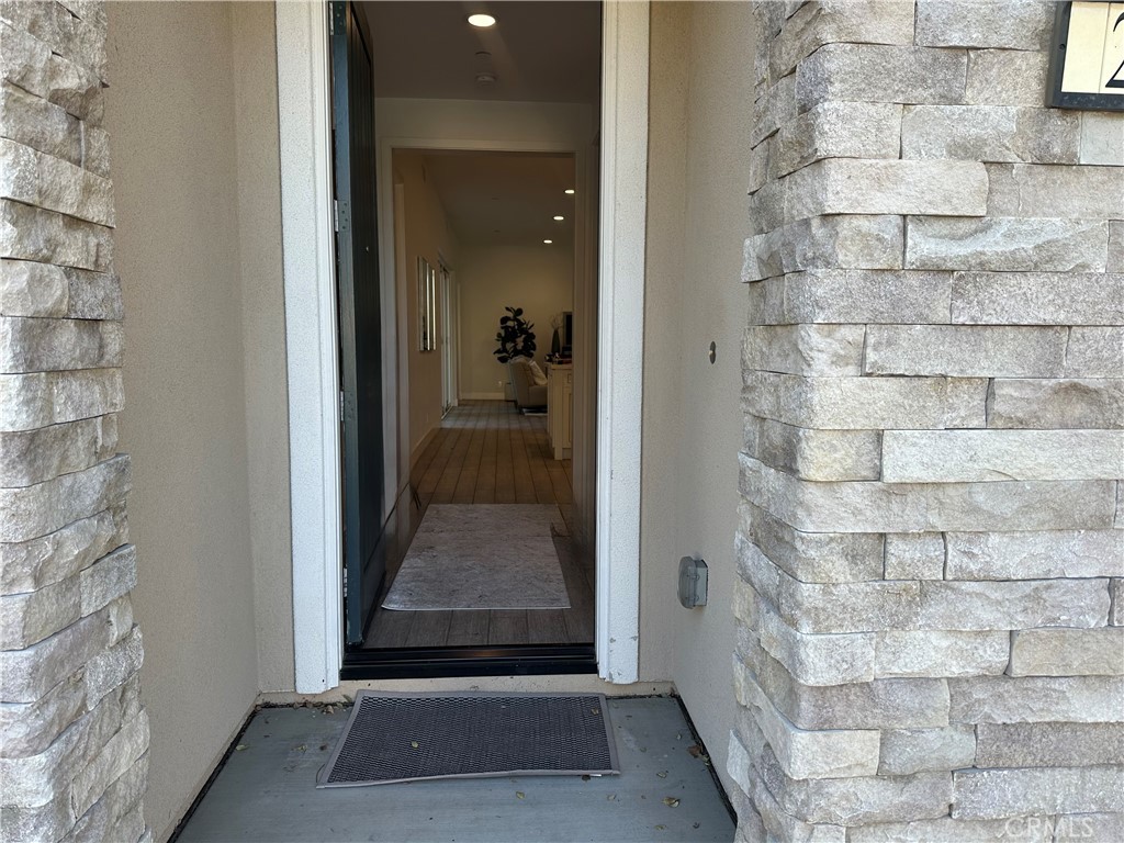 a view of wooden door