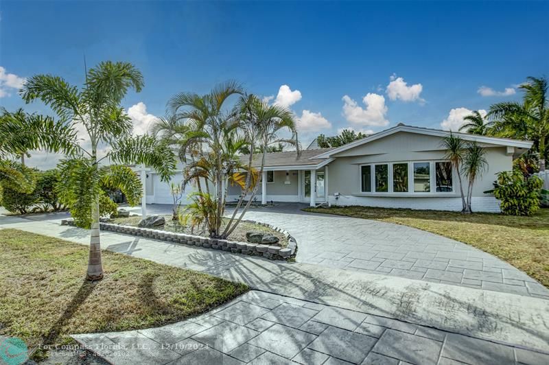 a house view with a swimming pool