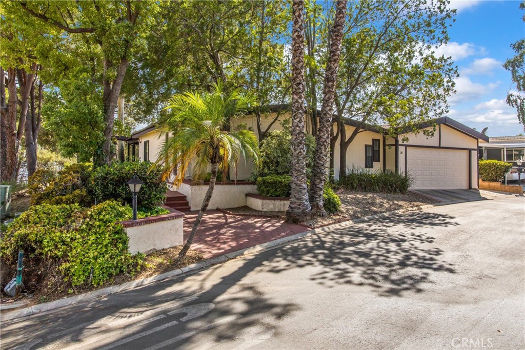 a front view of a house with a yard and tree s