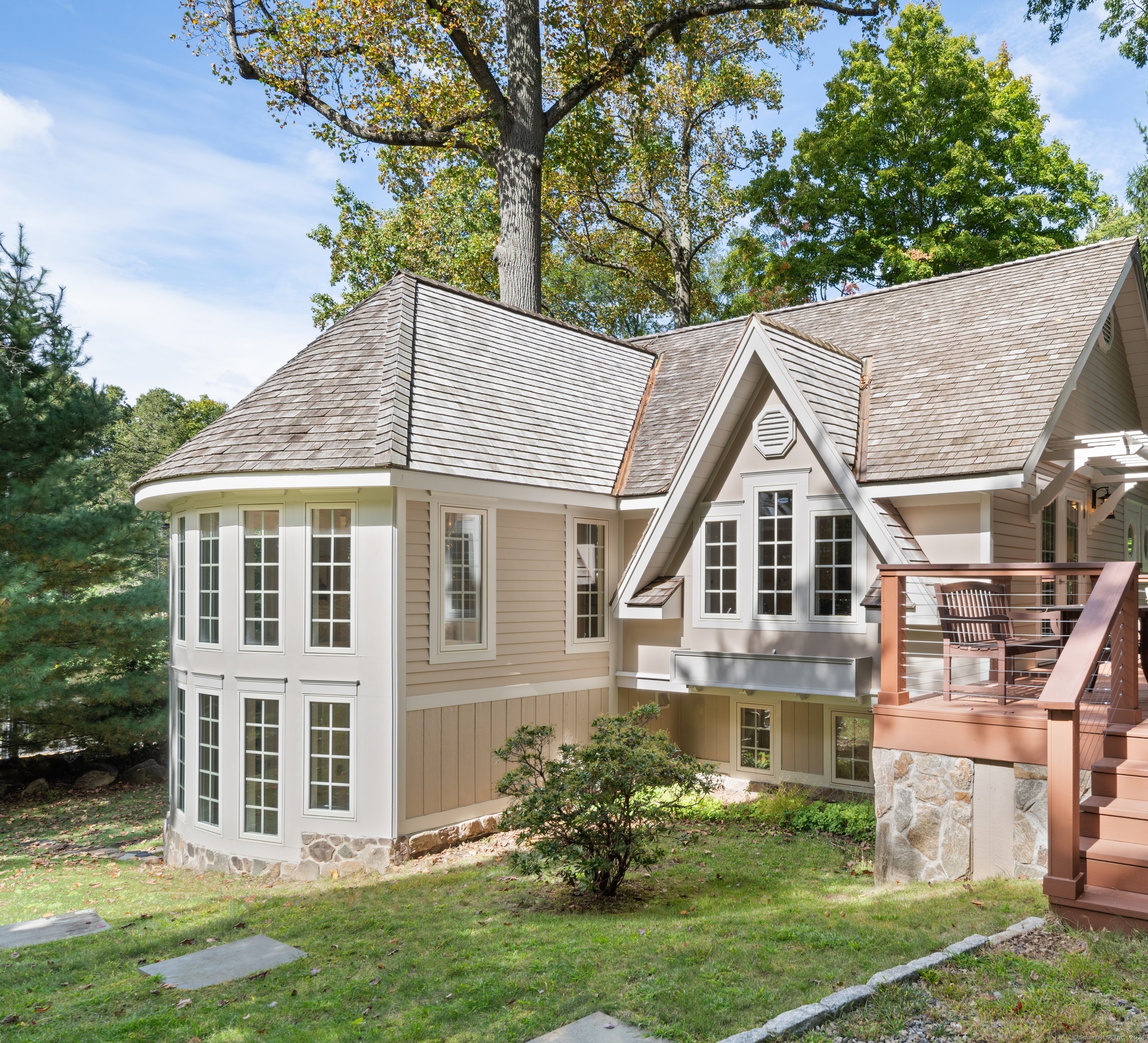 front view of a house with a yard