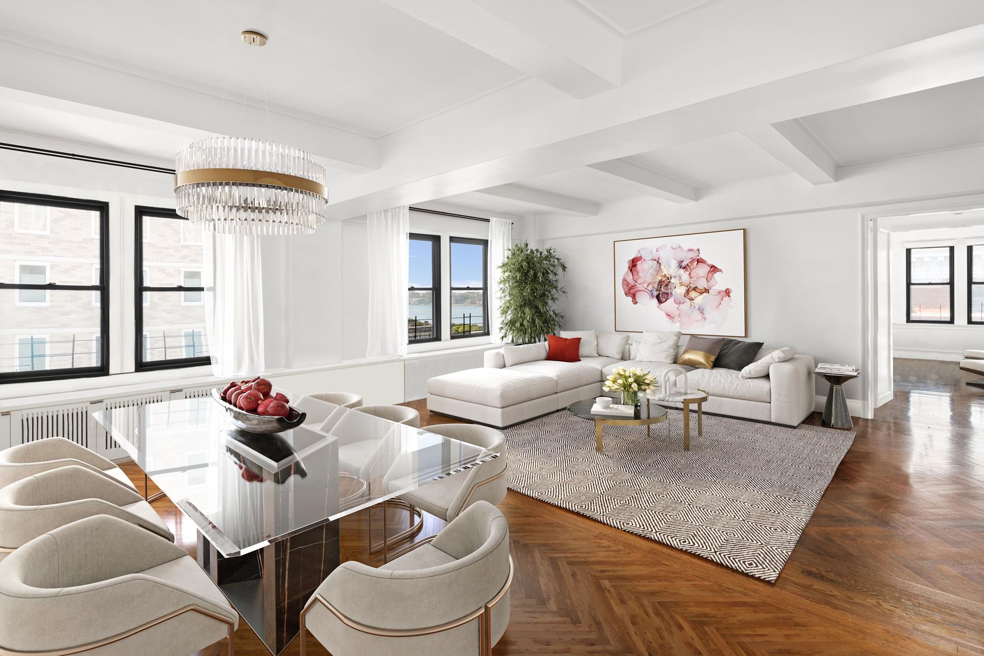 a living room with furniture and window