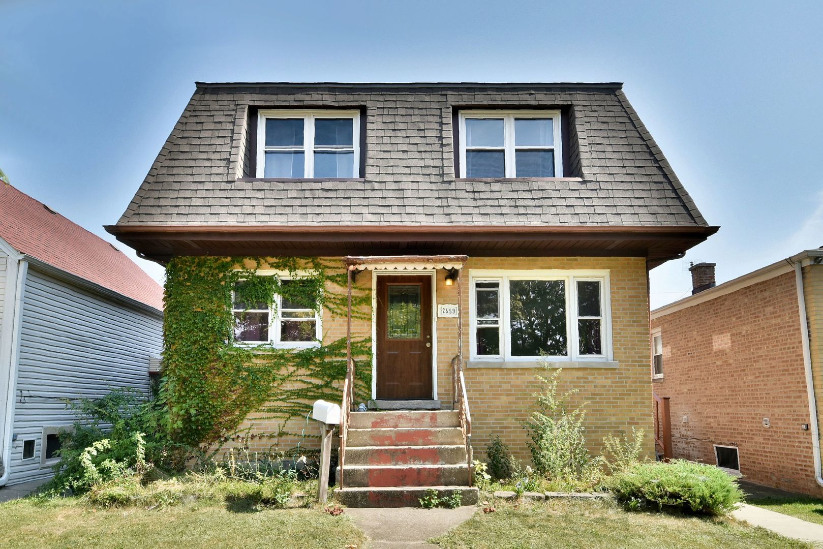 a front view of a house