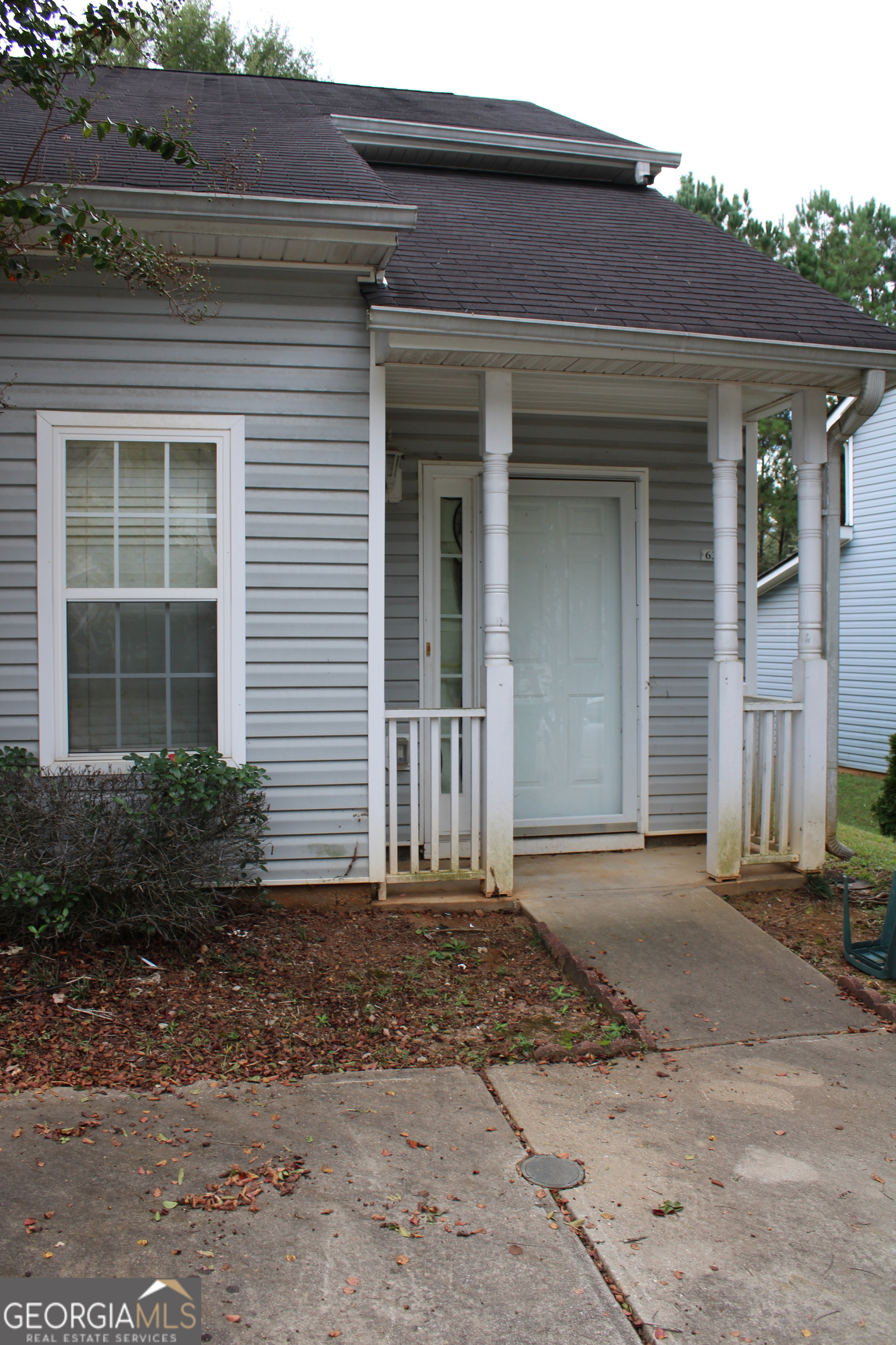 a front view of a house