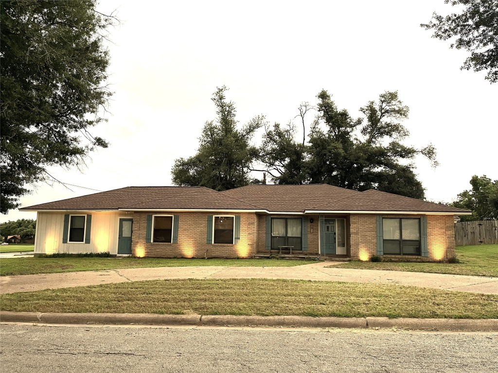 a front view of a house with a patio