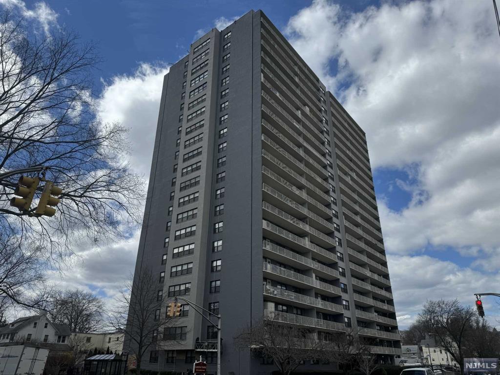 a view of a tall building