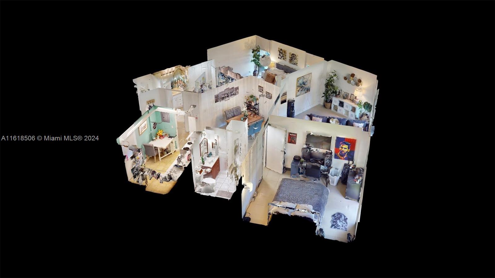 a view of folding clothes and a floor to ceiling window