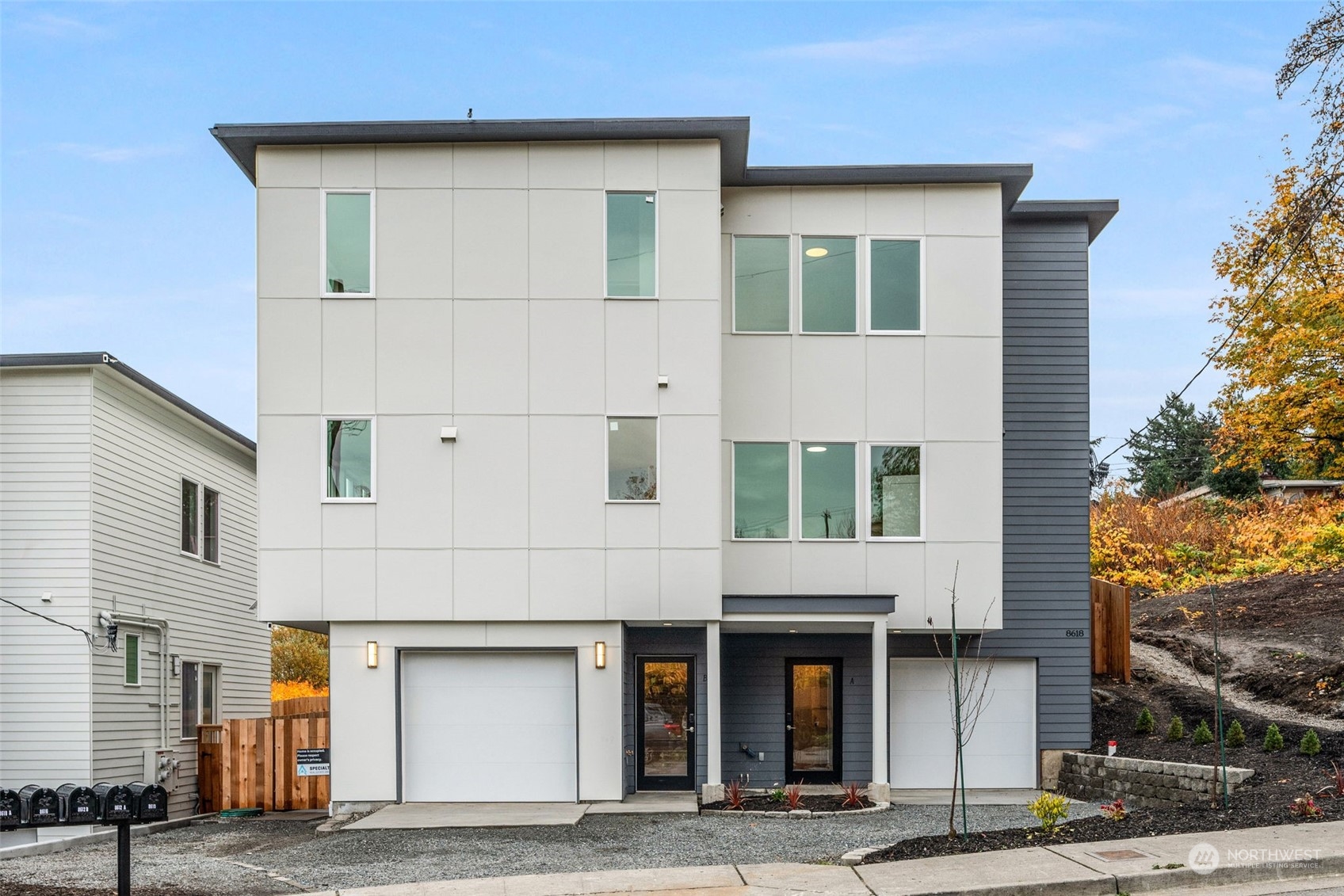 a front view of a house