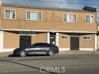 a car parked in front of a building