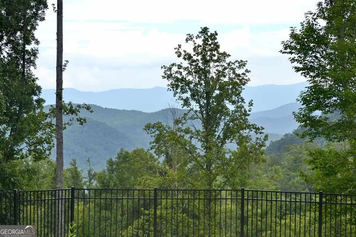 a view of a balcony with an outdoor space