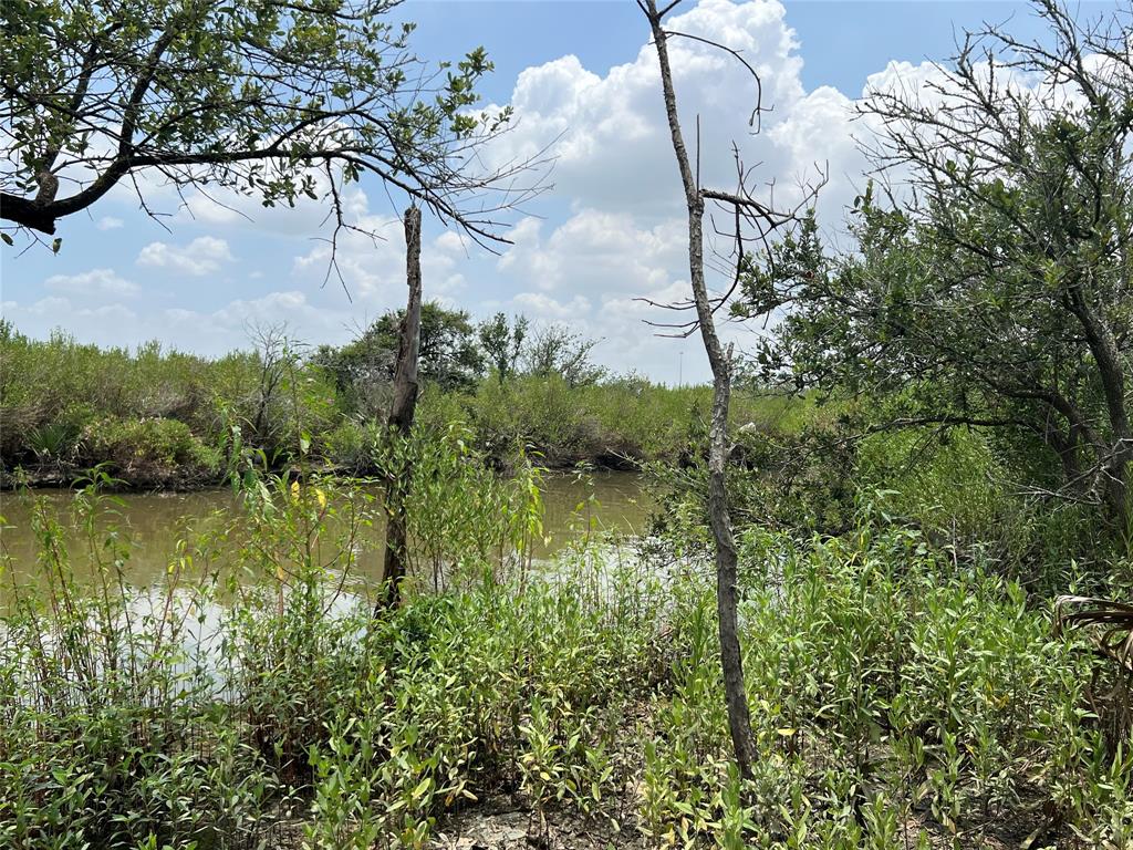 a view of a lake with a yard